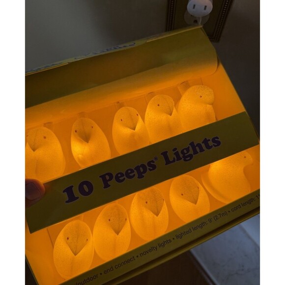 New Peeps Lights 10 Peep Chicks Yellow String Light Set Easter Indoor/Outdoor - Picture 4 of 4
